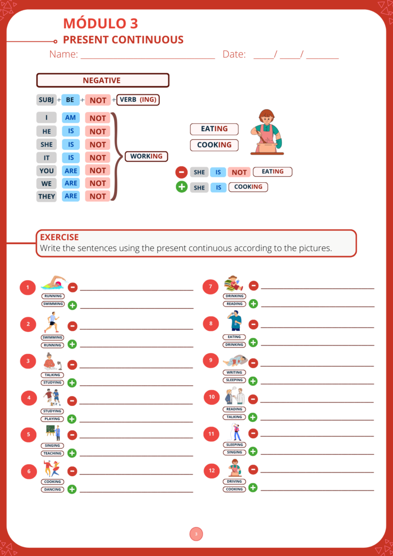 EXERCÍCIOS - PRESENT CONTINUOUS
