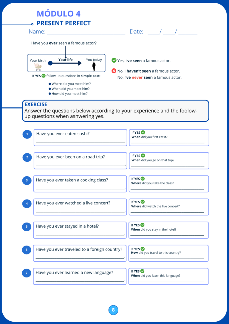 EXERCÍCIOS - PRESENT PERFECT