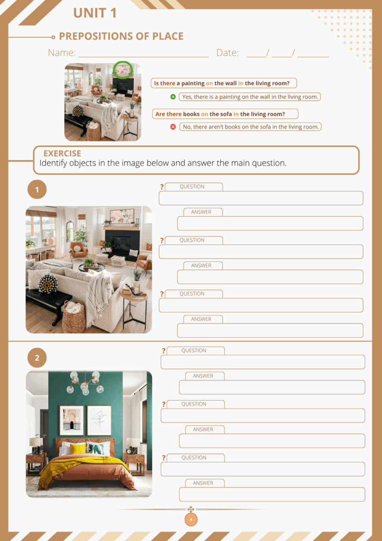 UNIT 1 - PREPOSITIONS OF PLACE