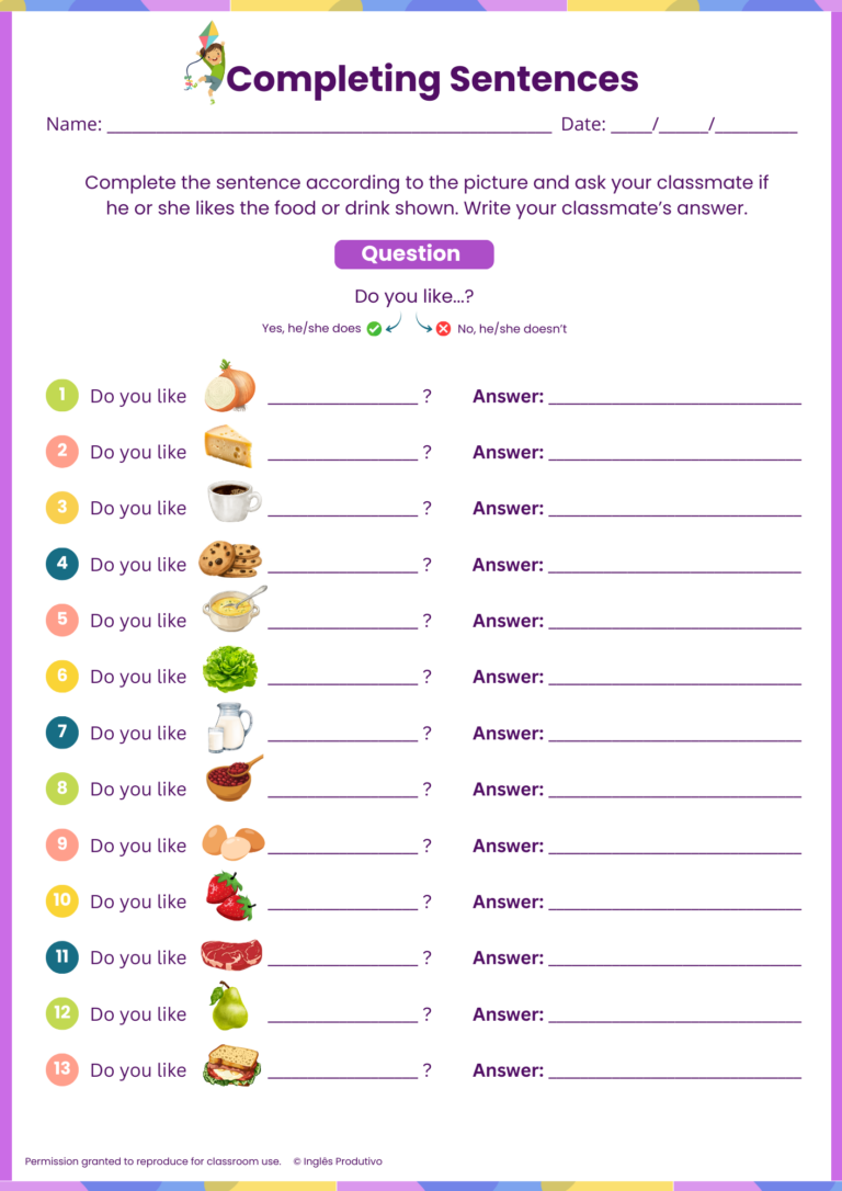 VOCAB PACK - Food and Drinks (3)