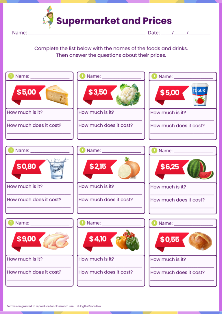 VOCAB PACK - Food and Drinks (5)