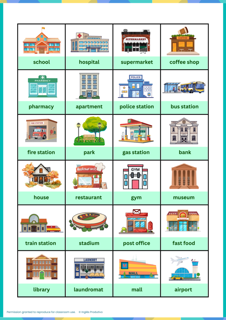 VOCAB PACK - Places Around Town (3)