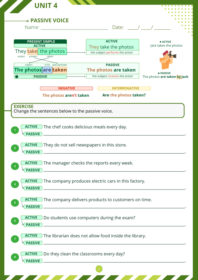 UNIT 4 - PASSIVE VOICE -